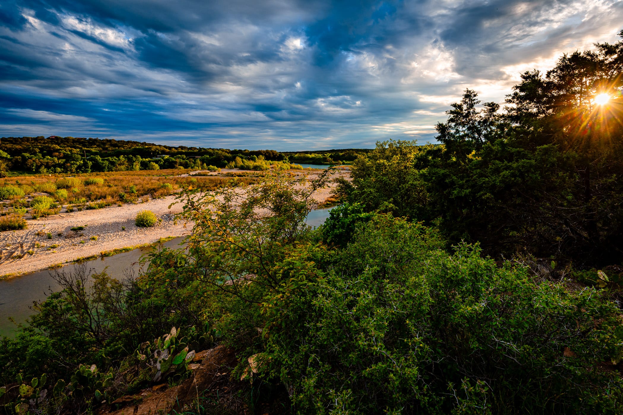 The Llano River as seen from a bluff near Mason, Texas.