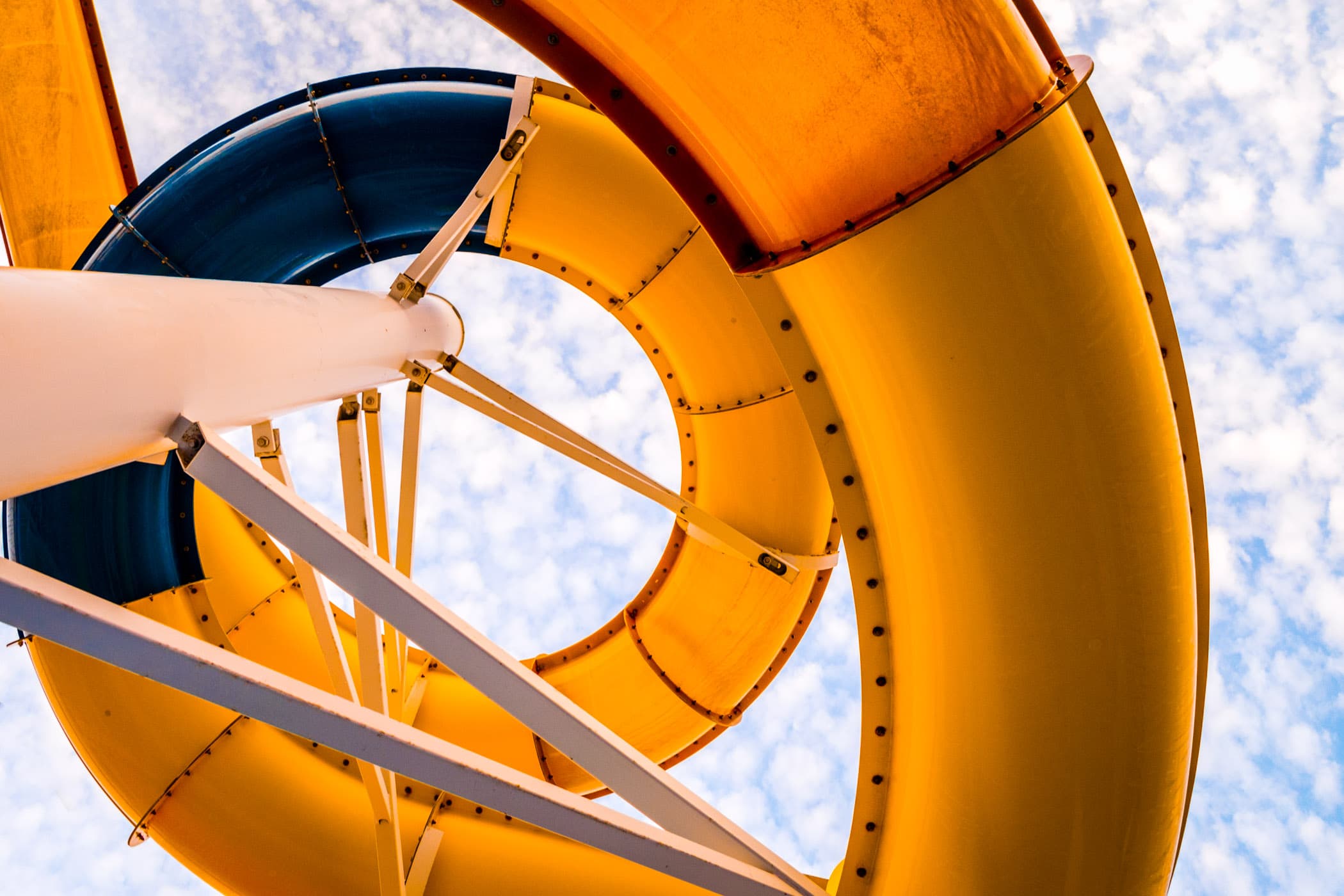 Abstract detail of one of the waterslides aboard the cruise ship Carnival Magic.