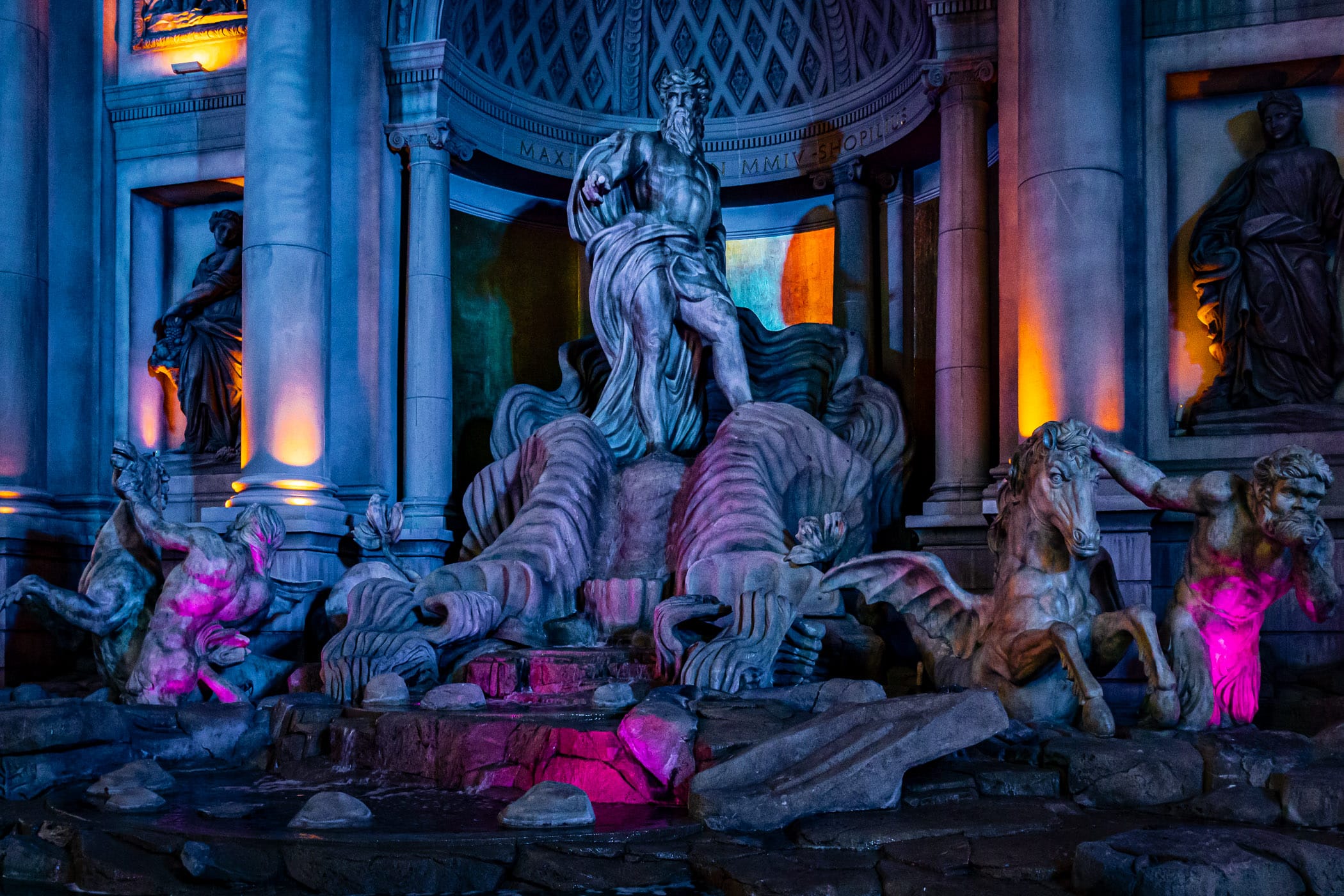 The reproduction of Roma's Trevi Fountain at the Forum Shops at Caesars, Las Vegas.