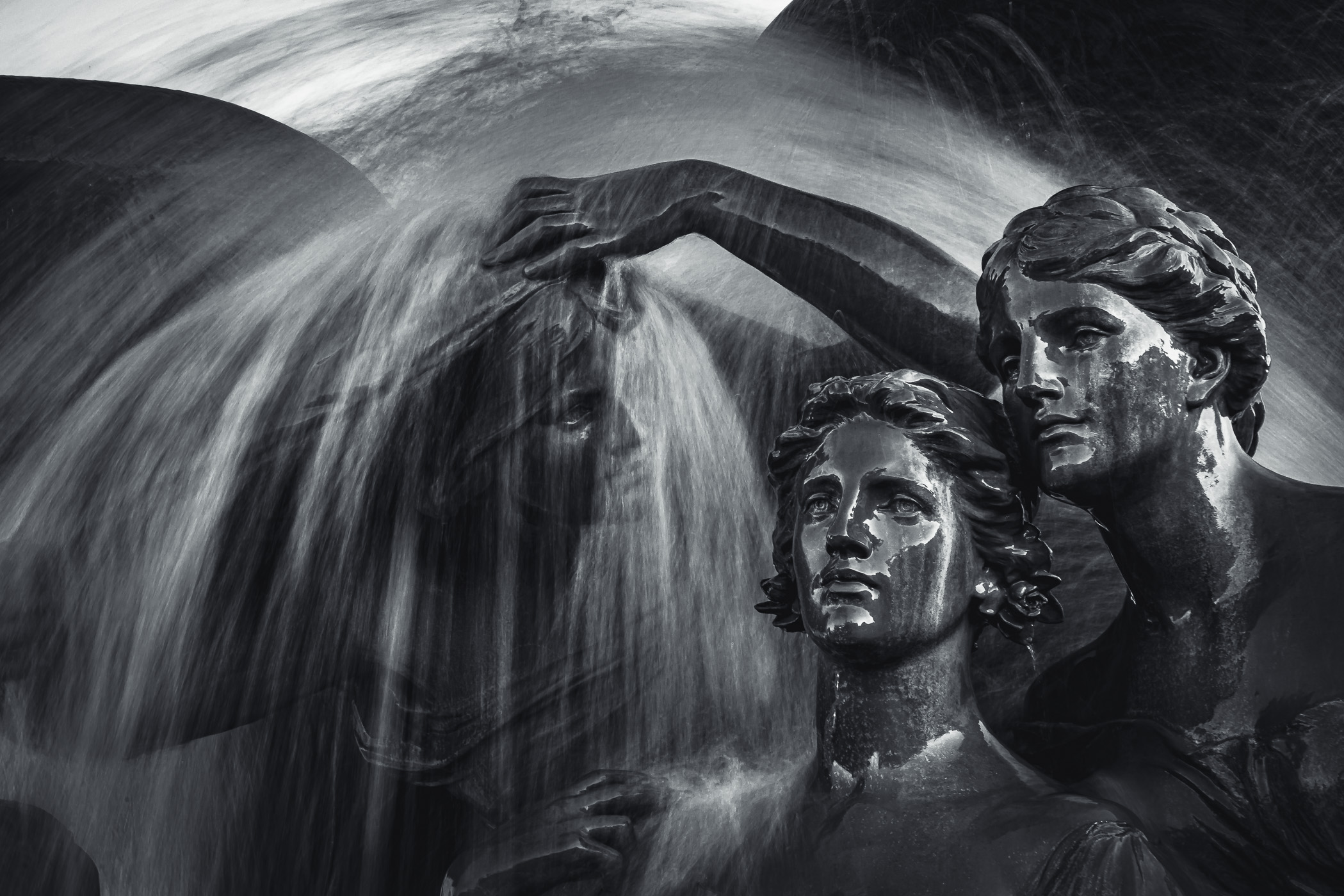 Detail of a fountain in Dallas, Texas' Fair Park.