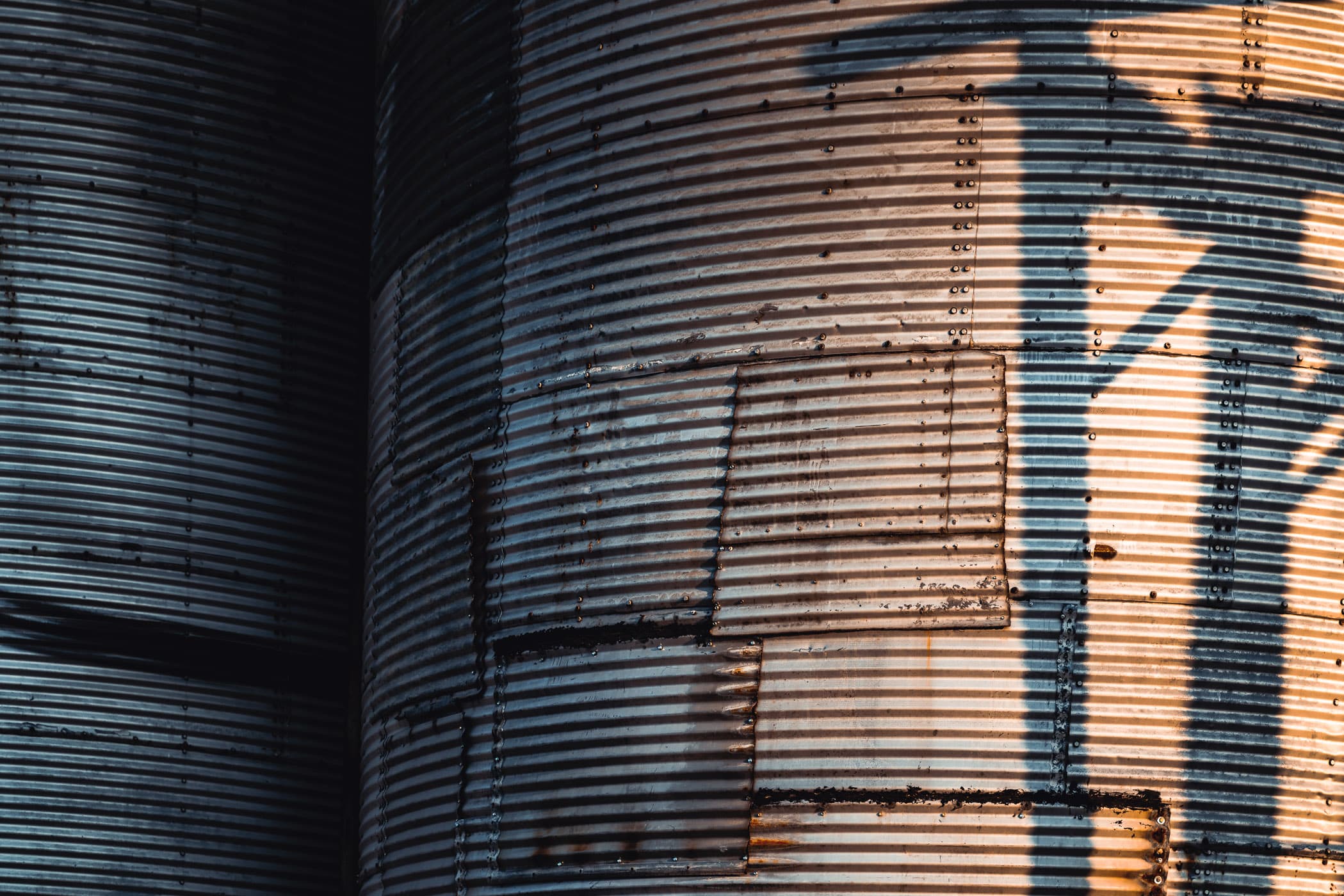 Detail of old silos in Celina, Texas.