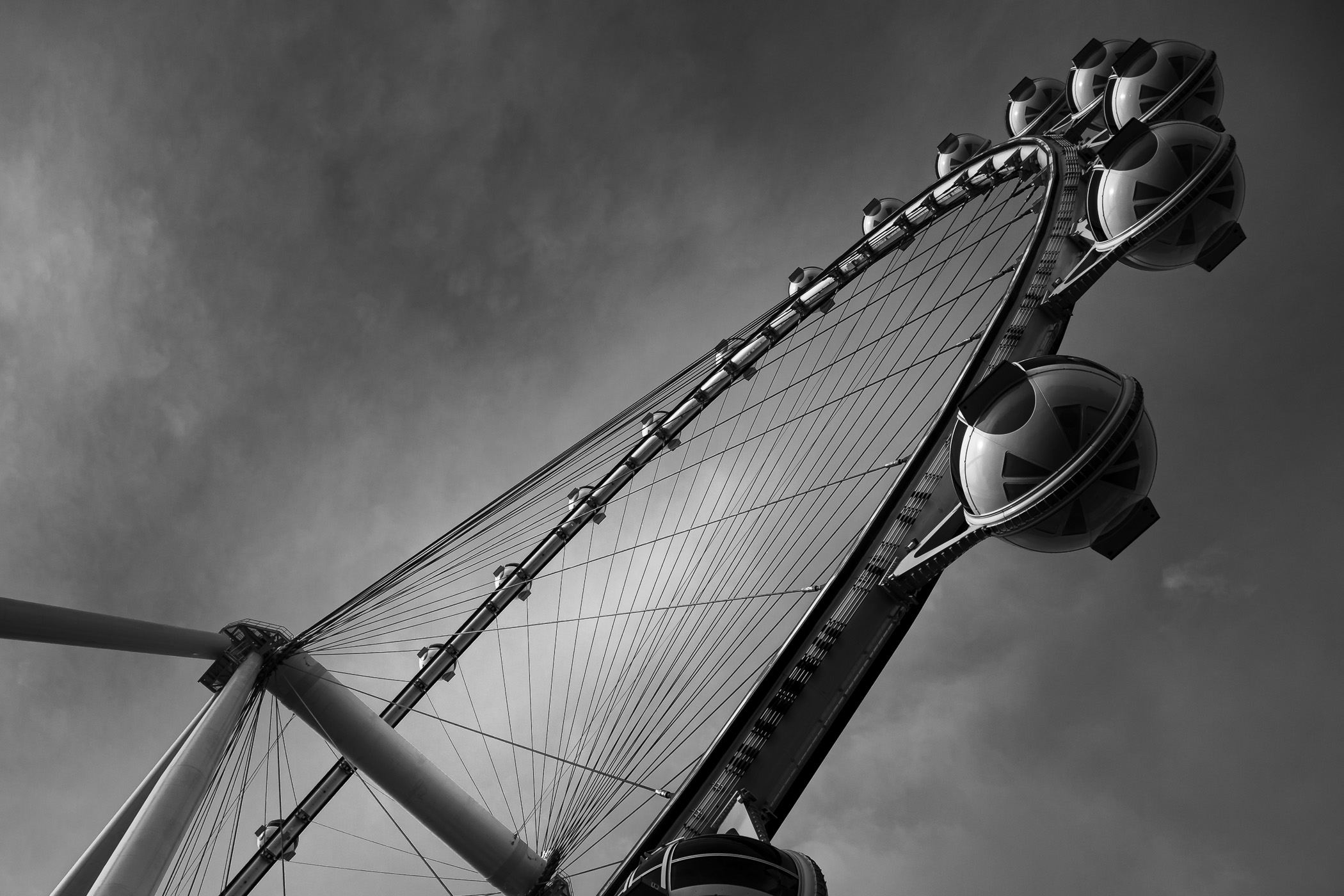 Abstract detail of the High Roller Observation Wheel at The Linq, Las Vegas.