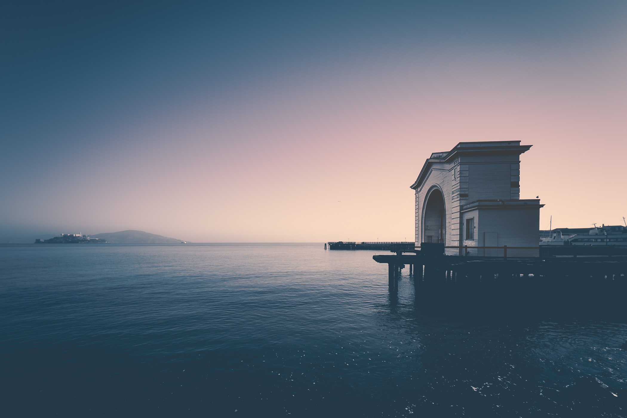 Morning at San Francisco's Pier 43 Ferry Arch.