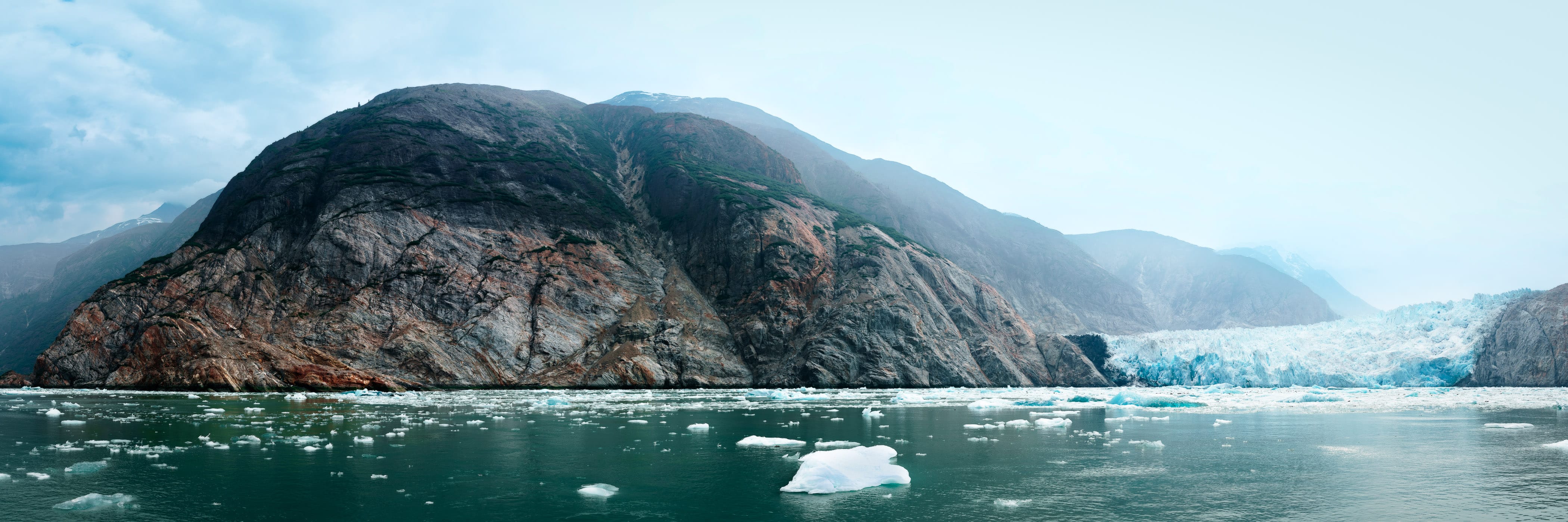 Alaska's South Sawyer Glacier, nestled in the cold, rugged environs of Tracy Arm Fjord.