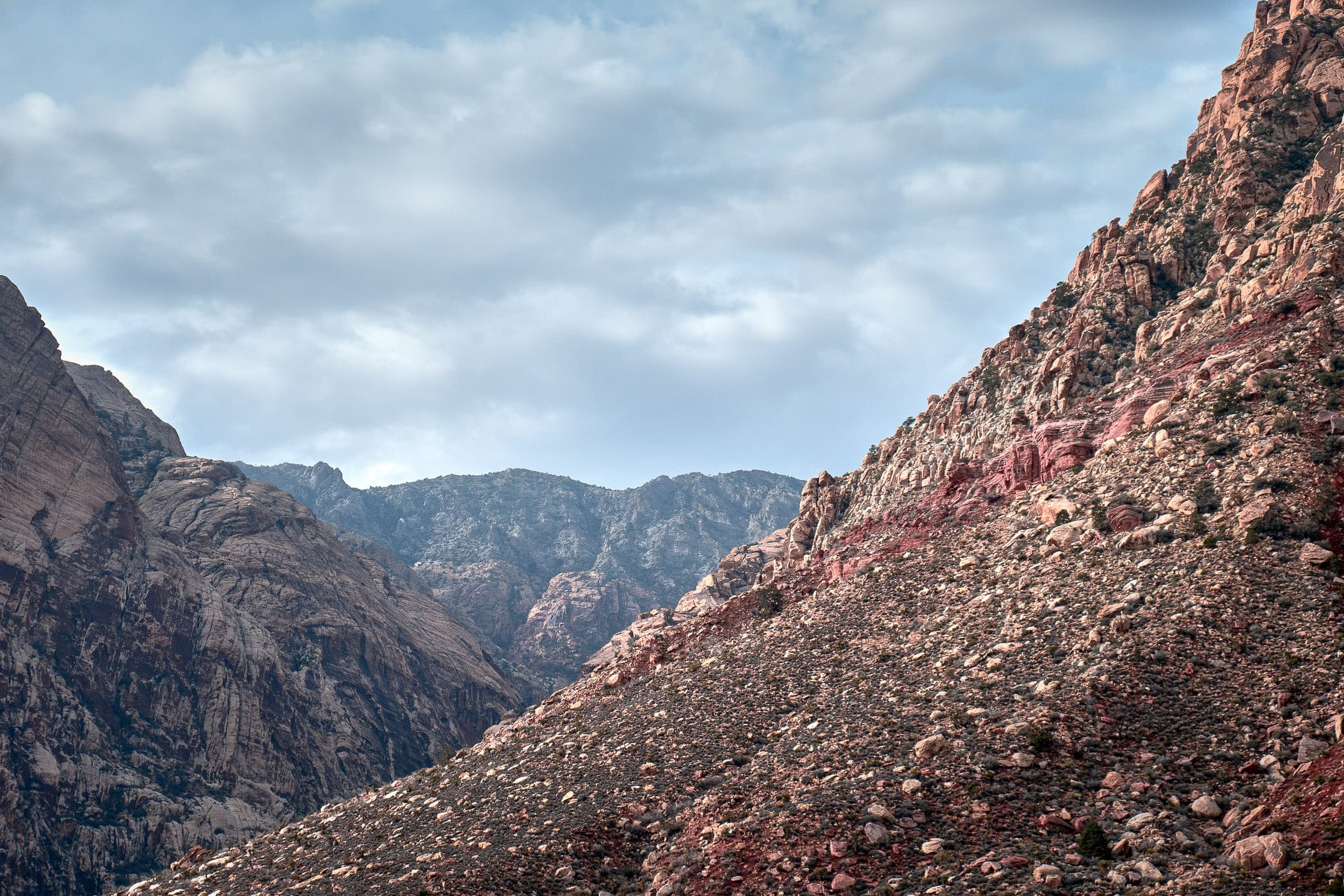 The rock-strewn, rugged landscape of Nevada's Spring Mountains.