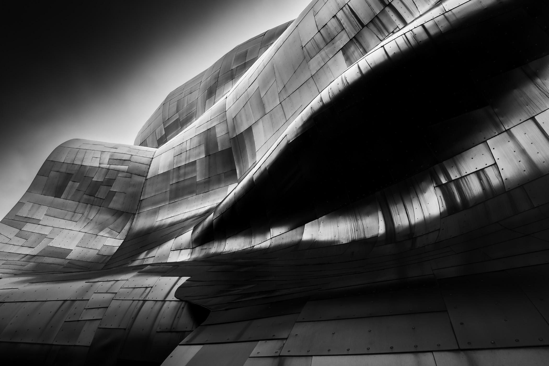 Architectural detail of the Frank Gehry-designed Museum of Pop Culture, Seattle.