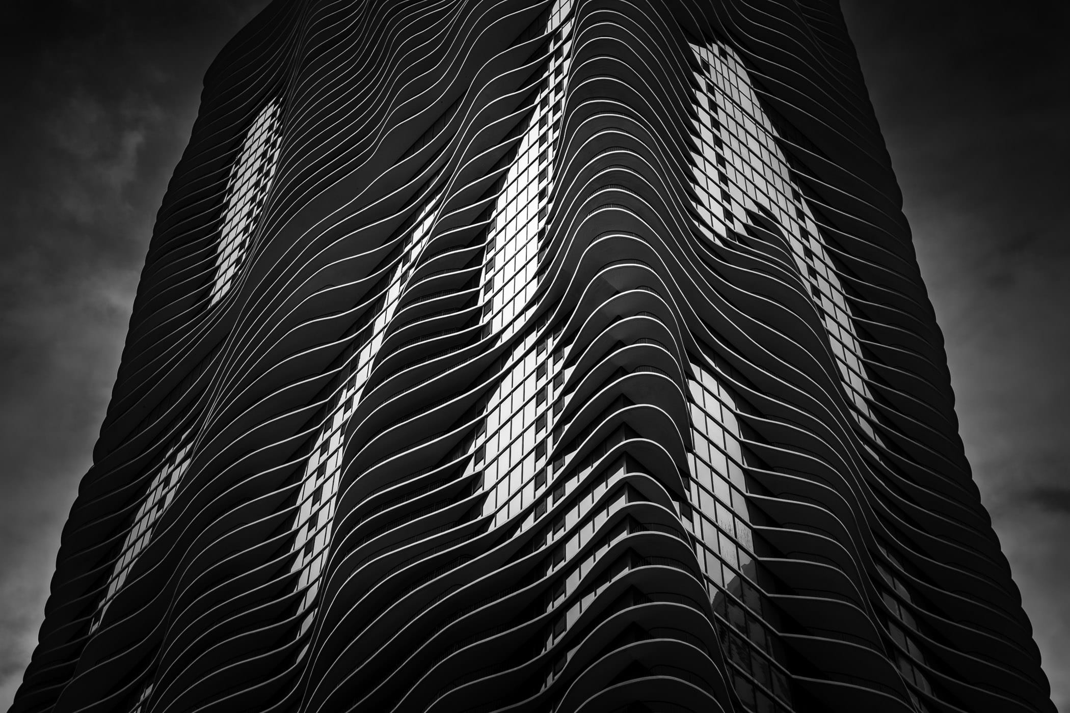Abstract detail of Chicago's Aqua skyscraper.