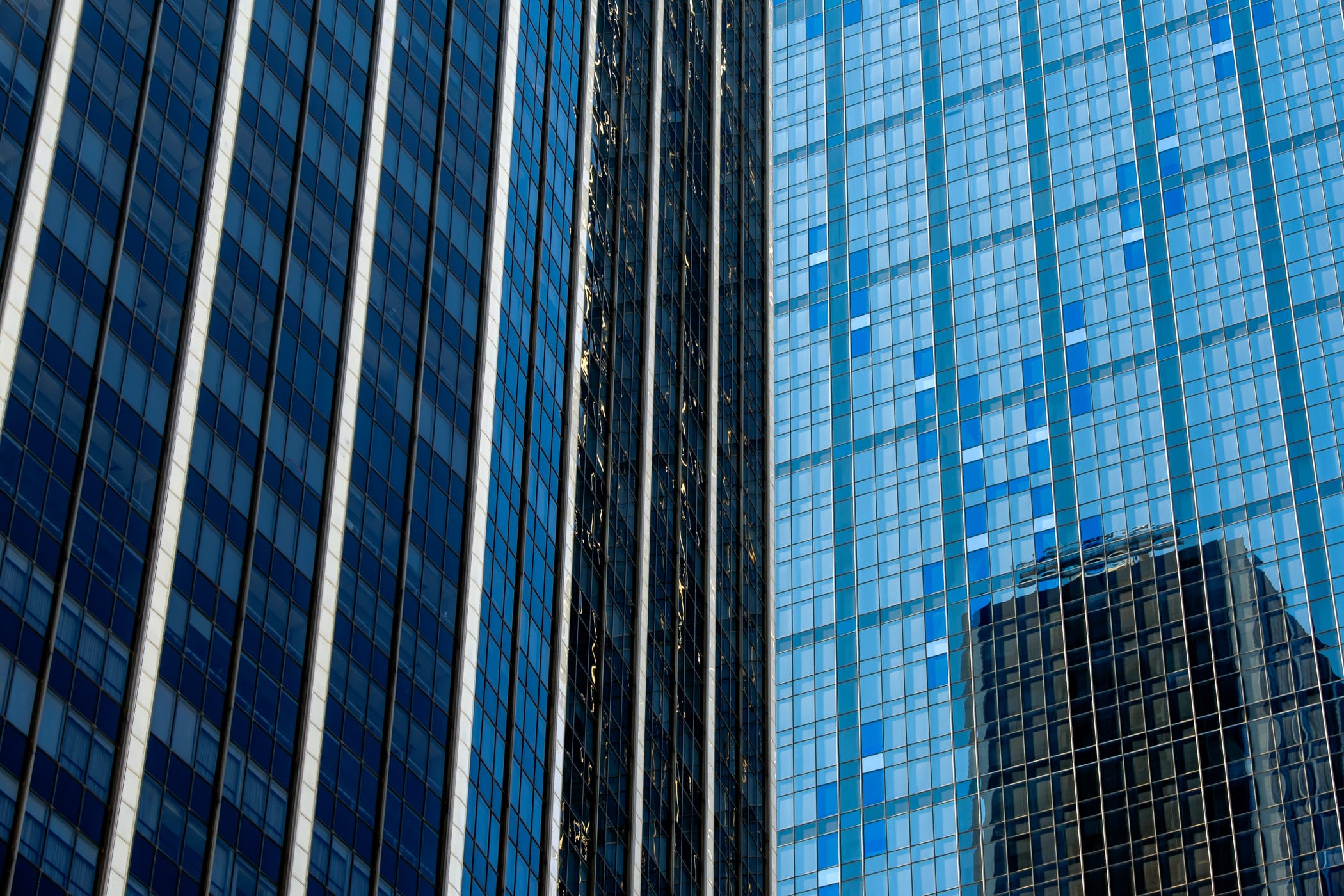 An abstract view of Downtown Dallas' The National (formerly Elm Place) and Renaissance Tower.