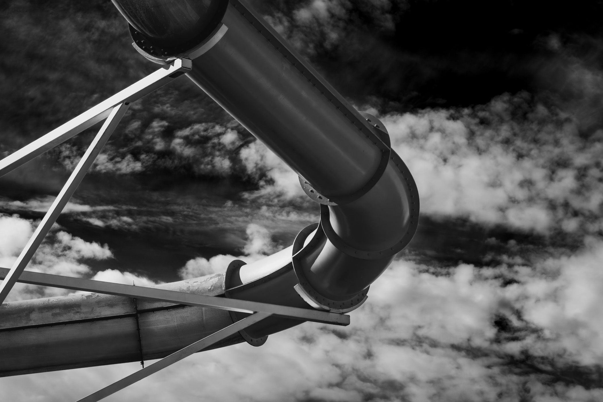 Detail of a waterslide aboard the cruise ship Carnival Breeze.