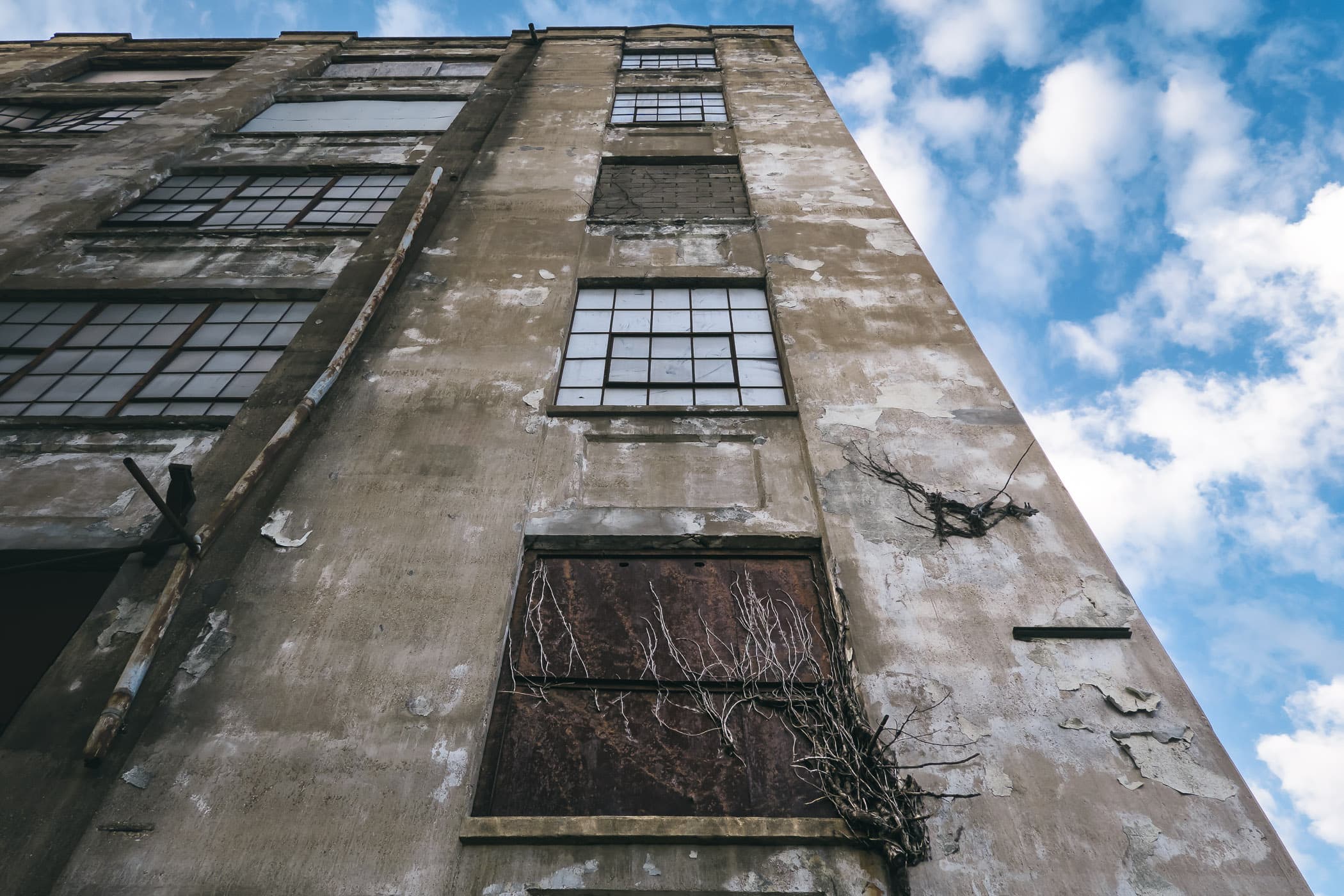 Detail of a long-abandoned flour mill in Gainesville, Texas.