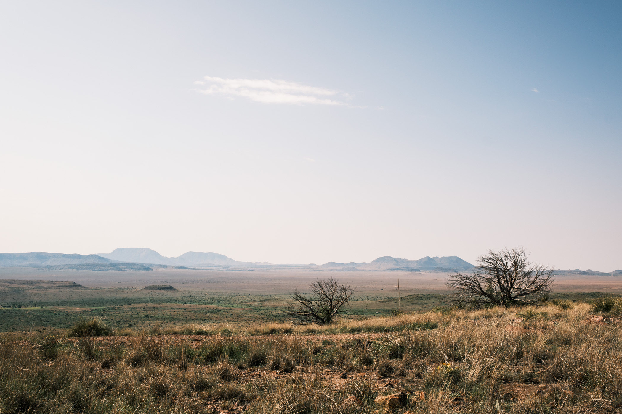 Haze obscures distant mountains at West Texas' Davis Mountains State Park.