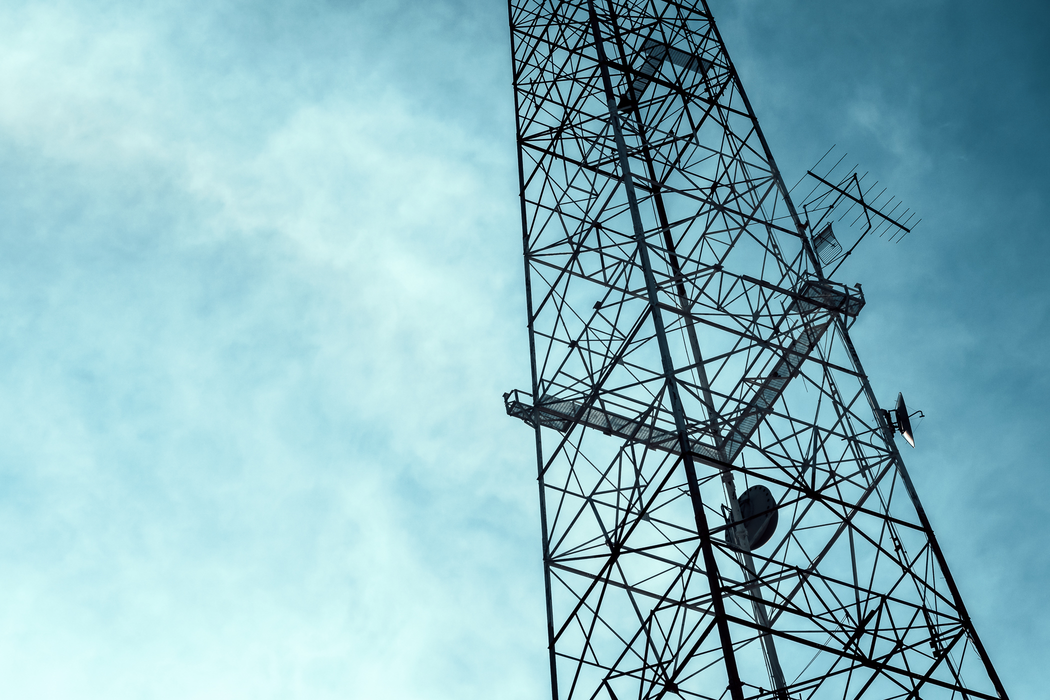 Detail of the KDFW relay tower in Downtown Dallas.
