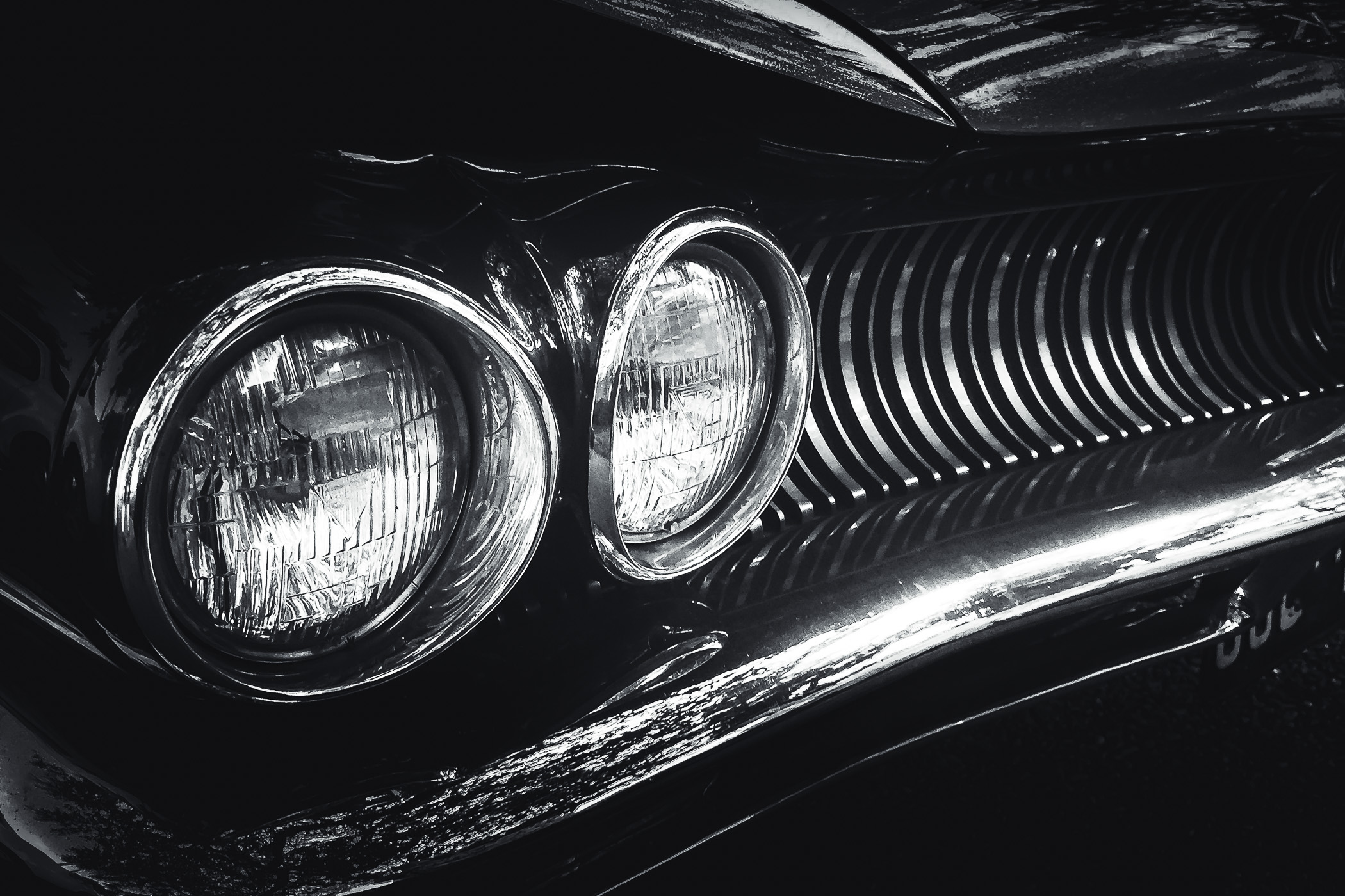 The headlights of a classic Buick Electra, spotted along The Drag, Austin, Texas.