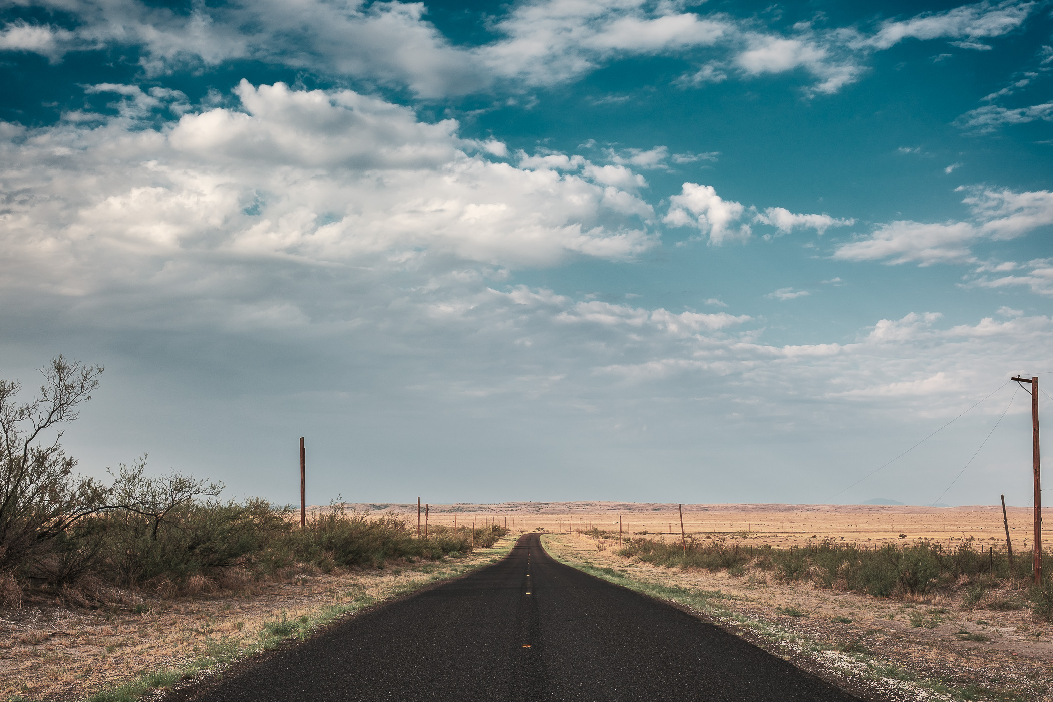FM 2810—also known as Pinto Canyon Road—leads into the West Texas desert at Marfa.